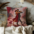 Dancing Couple Pillow Cover | Close Partner Dance on a Swirling Painted Floor