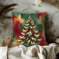 Christmas Tree Pillow Cover | Abstract Painterly Backdrop