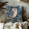 Owl Pillow Cover | Nocturnal Forest Scene with an Owl Perched on a Branch