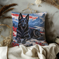 Black German Shepherd Dog Pillow Cover | Lake Scene