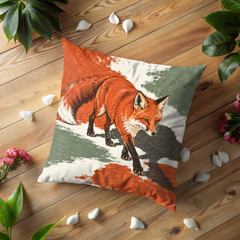 Red Fox Pillow Cover | Walking Fox
