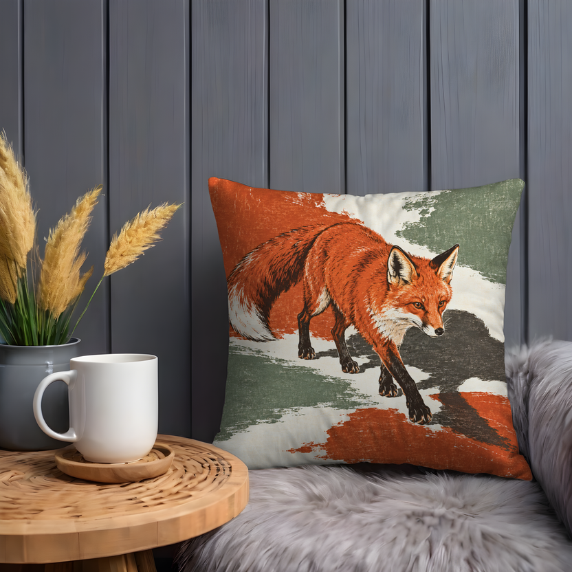 Red Fox Pillow Cover | Walking Fox