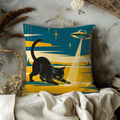 Black Cat Pillow Cover | Otherworldly Landscape at Night