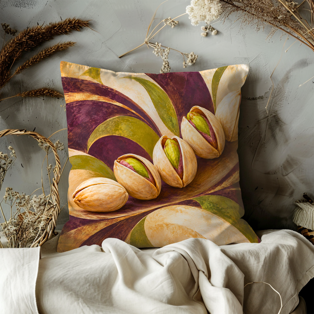 Pistachios Pillow Cover | Abstract Rative Background