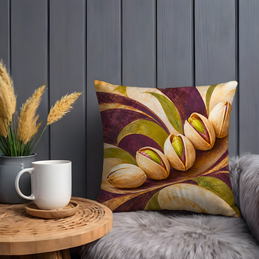 Pistachios Pillow Cover | Abstract Rative Background