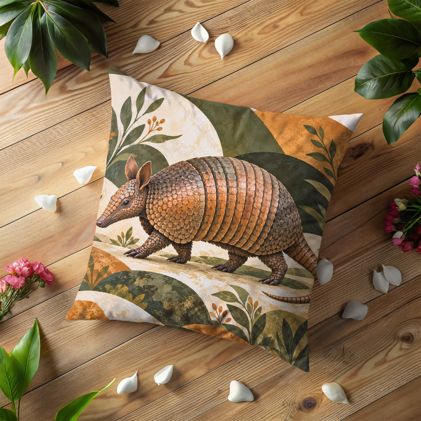 Armadillo Pillow Cover | Natural Landscape with Rolling Hills and Vegetation