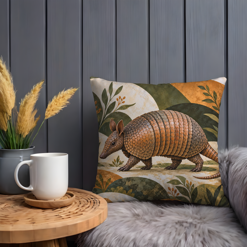 Armadillo Pillow Cover | Natural Landscape with Rolling Hills and Vegetation
