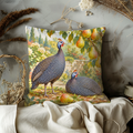 Guinea Fowl Pillow Cover | Flowering Pear Orchard