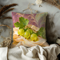 Green Gooseberries Pillow Cover | Cream Draped Cloth
