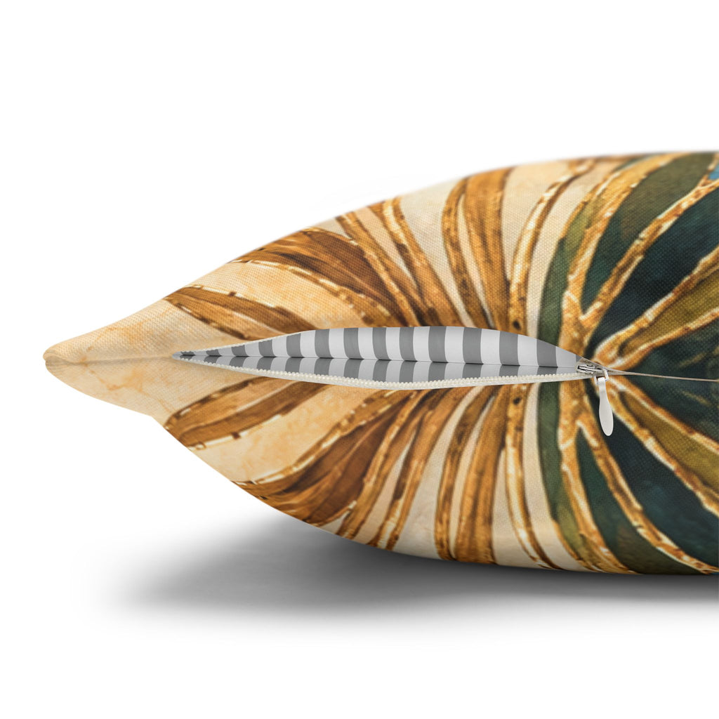 Pomegranate Fruits Pillow Cover | Gold Mediterranean Art | Luxe Botanical Decor
