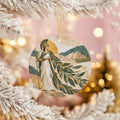 Athena with Owl Ceramic Ornament, Olive Branch and Parthenon